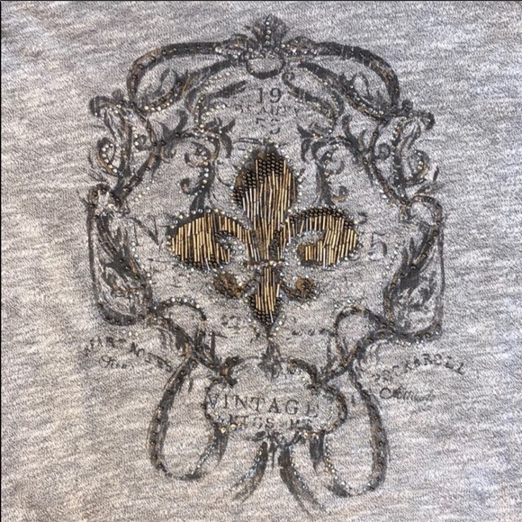 MISS ME Girl Graphic Print Gray Knit Top Sm - Picture 3 of 8